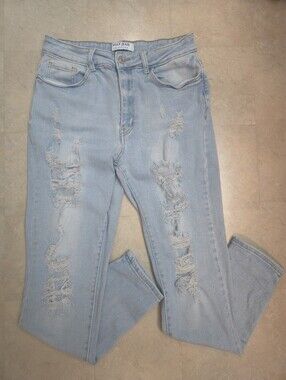 Wax Collection Jean Light Blue Ripped Skinny Jeans for Women Size 13/31